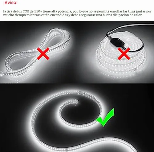 Vista 3 de Luces de Cuerda LED de 6.56 pies para Exteriores, Luces de Cuerda LED Cortables de 110V para Exteriores Impermeables 6500K para Interiores