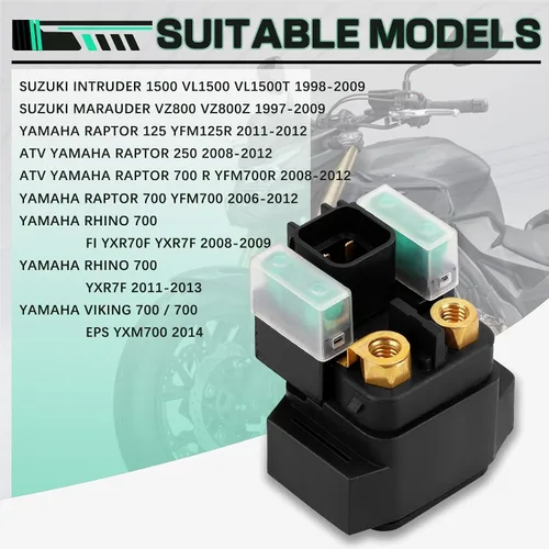 Vista 7 de LOCOPOW Relé solenoide de arranque para Yamaha Raptor 700 700R 250 125 Rhino 450 700 YXR450 YXR70F para Suzuki Quadsport 250 Marauder VZ800 Intruder