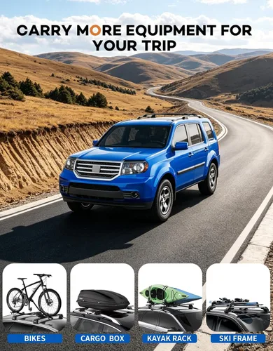 Vista 8 de Wonderdriver Barras Transversales para Portaequipajes de Techo Compatibles con Honda Pilot 2009-2015 con Rieles Laterales, Barras Transversales