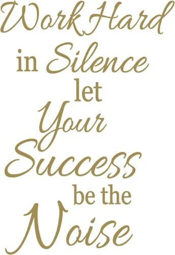 Vista 9 de Pegatina de pared de 24.0 x 16.0 in con texto en inglés "Work Hard in Silence Let You Success Be The Noise Wall Decal