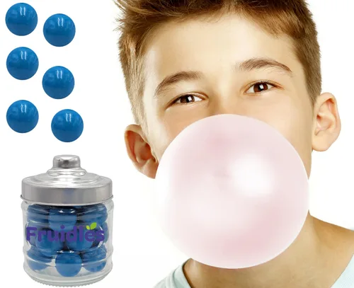 Vista 6 de Fruidles Bolas de goma de mascar con sabor a batido de arándanos, golosinas para bufé de dulces, recambios de tamaño de máquina, certificado Kosher