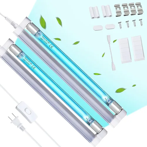 Vista 10 de COOSPIDER Lámpara de luz U/V/C de 6 W, lámpara desinfectante de 253.7 nm con cable de interruptor de encendido/apagado de 5 pies y enchufe, bombilla