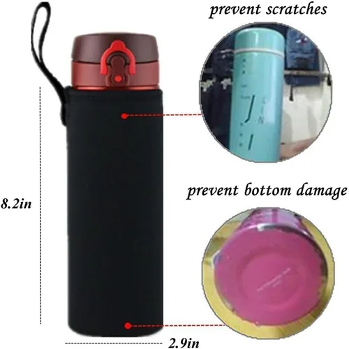 Vista 2 de Funda para botella de agua de 25 onzas, funda de neopreno aislada para botella de agua, soporte para botella de agua, funda de bolsa de 25.4 fl oz