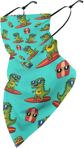 Vista 28 de Bufanda triangular reutilizable para la cara, bufanda con lazo para las orejas, bandana con protección solar UV