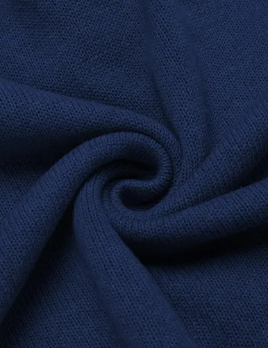 Vista 7 de COOFANDY Men's Shawl Collar Pullover Sweater Relaxed Fit Casual Cotton Cable Knit Sweaters with Pockets
