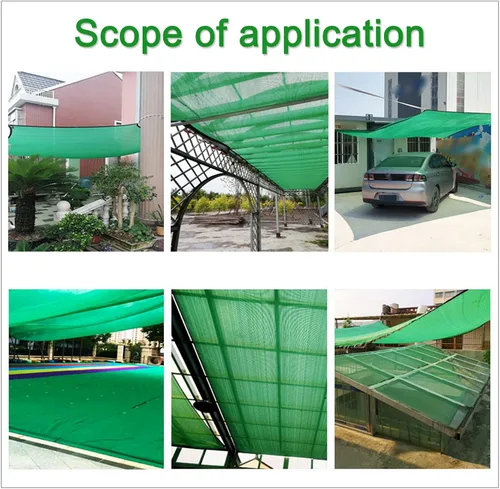Vista 9 de Tela de protección solar verde, vela rectangular, cubierta de red de protección contra el calor, red de sombreado resistente a los rayos UV, malla