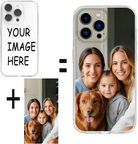 Vista 2 de Funda transparente personalizada para todos los iPhone Series 17 16 15 14 13 12 11/Pro/Plus/Pro Max, 12 13 Mini, X/XR/SE 8 7 Transparente
