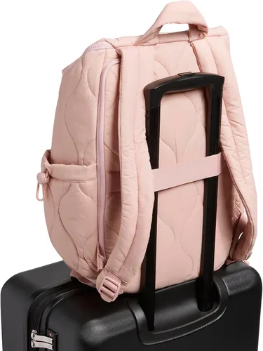 Vista 5 de Vera Bradley Mochila de viaje de peso pluma para mujer, Rosa Cuarzo
