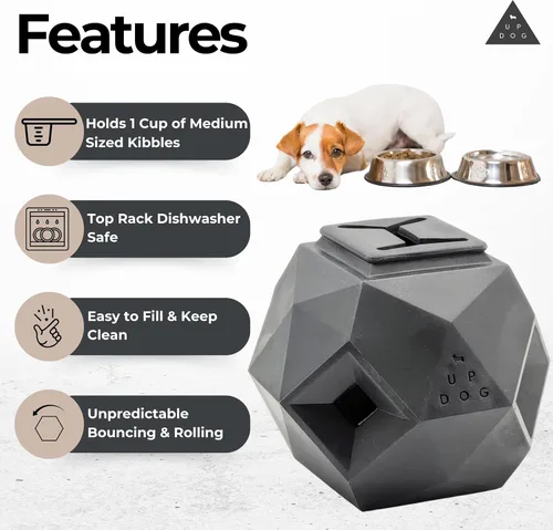 Vista 4 de Pelotas dispensadoras de golosinas para perros medianos y gatos, juguete interactivo para el juego propio, mejora la higiene oral, simulación mental