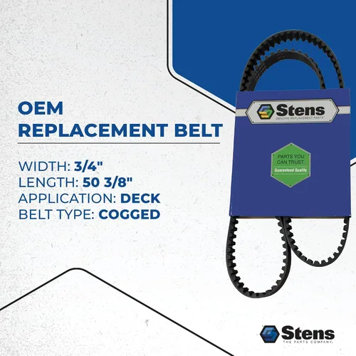 Vista 4 de Stens Correa de repuesto OEM 265-446 para Cub Cadet 754-04136, color negro