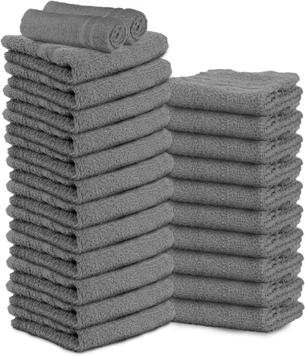 Vista 11 de Toallas de salón – Paquete de 50 toallas de mano negras 100% algodón Toalla de spa – 16x27 pulgadas Altamente absorbable Toallas faciales