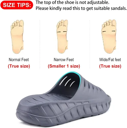 Vista 3 de GPOS Sandalias de recuperación deportiva para hombre, para fascitis plantar, gruesas, acolchadas, ligeras, cómodas, ortopédicas