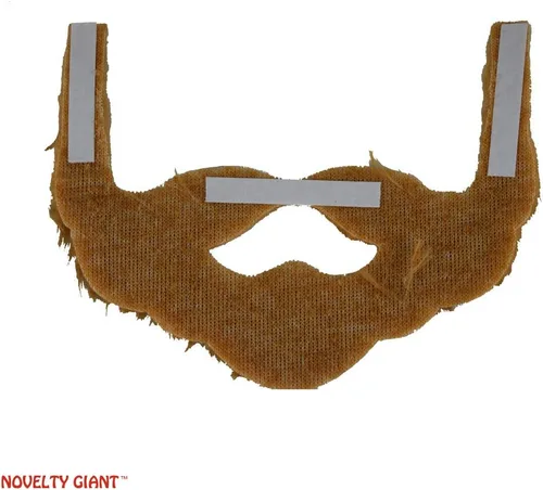 Vista 3 de Juego de disfraz gigante de plástico de 24.0in para hacha Lumberjack y barba marrón.