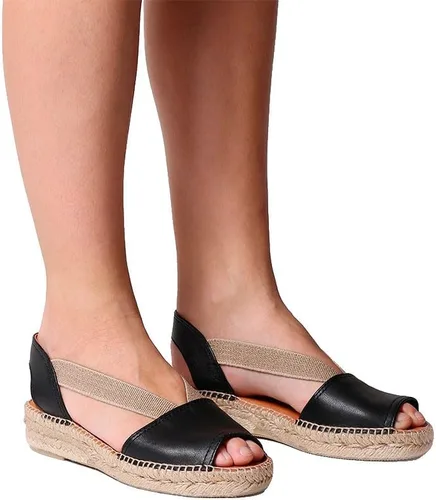 Vista 2 de Toni Pons Etna Mujer 'sleather Alpargatas sandalias Cuero negro
