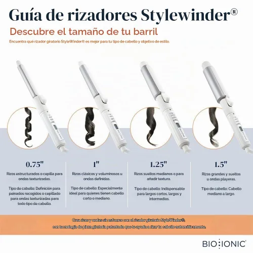 Vista 5 de BIO Ionic StyleWinder Professional Rotating Curling Iron - Ceramic Curling Iron, 1 Hour Automatic Shut-Off, 440 °F Temperature Control Curling Wand