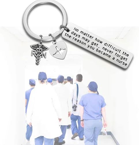 Vista 7 de FUSTMW Regalo para enfermera, llavero de enfermería, regalo de graduación, joyería médica, regalo inspirador para enfermeras