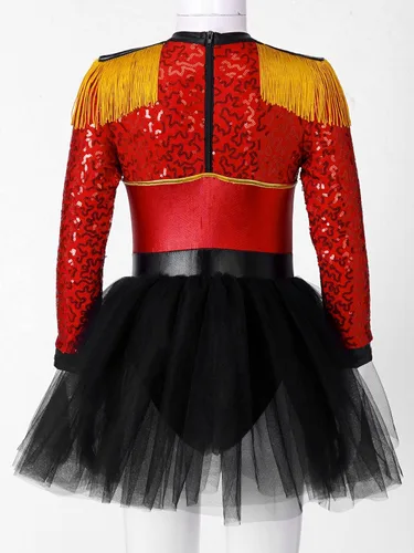 Vista 3 de CHICTRY Disfraz brillante de Halloween para baile de Navidad, disfraz de mago circo, disfraz de carnaval para niños y niñas