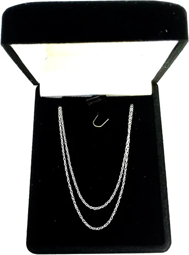 Vista 5 de Jewelry Affairs 14k White Gold Rope Chain Necklace, 0.7mm