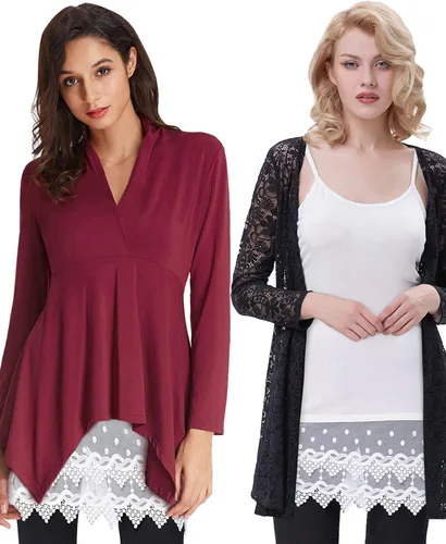 Vista 4 de Kate Kasin Sexy vestido extensor tipo camisola para mujer, sin mangas, con encaje