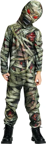 Vista 2 de IKALI Zombie Mummy - Disfraz de Halloween para niños y niñas, traje de fiesta