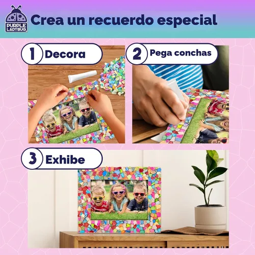 Vista 4 de Kit de manualidades de marco de fotos de mosaico para niñas de 8 a 12 años