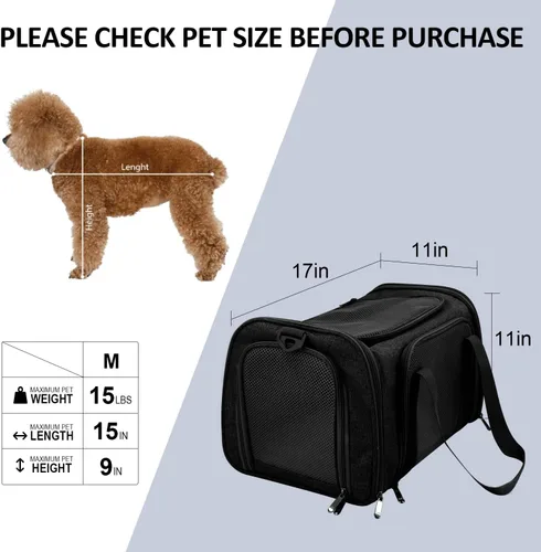 Vista 8 de Transportador Henkelion para Gatos y Perros Portador de Mascotas para Gatos / Perros Pequeños / Medianos Cachorros (Hasta 15lbs), Portador de Perros