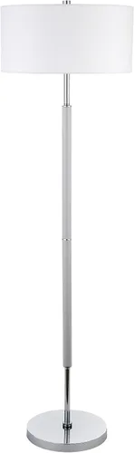 Vista 9 de Henn&Hart Lámpara de mesa moderna de 2 tonos de 25 pulgadas con pantalla de tambor de tela blanca para sala de estar, dormitorio u oficina, roble