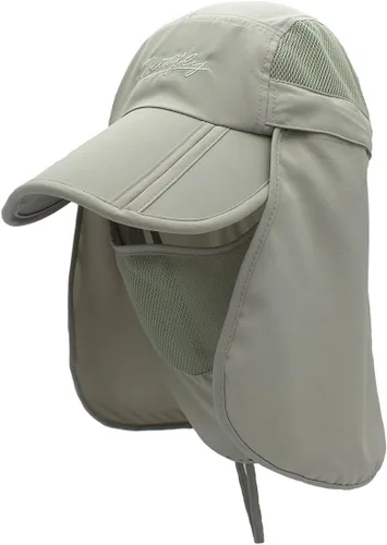 Vista 11 de Sombrero de sol transpirable de ala ancha UPF 50+ con solapa para el cuello, protección UV, gorra de secado rápido para verano, pesca al aire libre