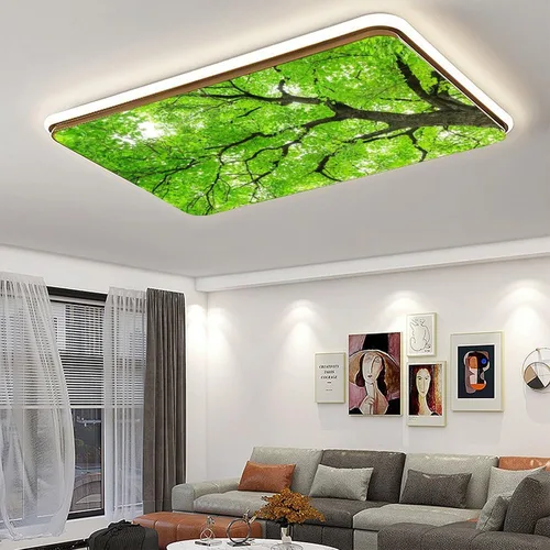 Vista 5 de Sunnyhut 2 cubiertas de luz fluorescente para luces de techo, cubierta magnética de árboles verdes para lámparas fluorescentes o LED