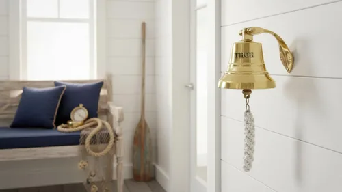 Vista 8 de Campana náutica para colgar en la pared, campana de cena para interiores y exteriores, campanas de decoración (D-3 pulgadas H-3 pulgadas, latón)