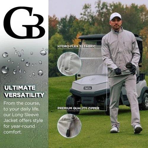 Vista 3 de Long Sleeve Golf Rain Jacket - Three Layer Long Sleeve Golf Jackets for Men, Lightweight and Breathable