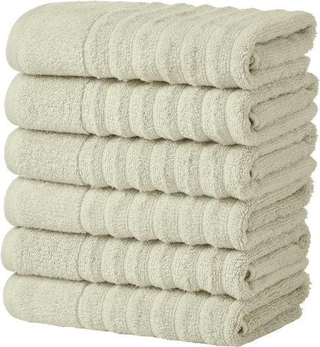 Vista 18 de Great Bay Home Juego de 6 toallas de mano – Toallas 100% algodón – Toallas absorbentes y de secado rápido para el baño (Duna)