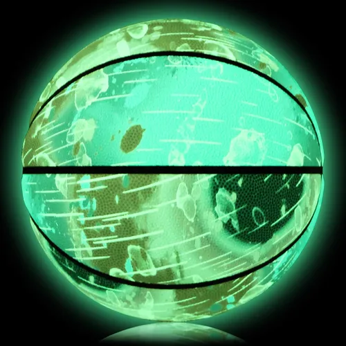 Vista 9 de Baloncesto que brilla en la oscuridad, baloncesto de piel sintética brillante, baloncesto luminoso para entrenamiento, talla 7, regalo para hombres