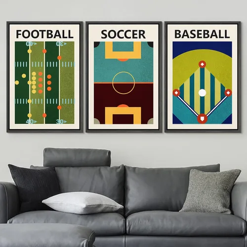Vista 49 de wall26 Lienzo enmarcado para pared, juego de arte de primer plano, detalles de costuras de béisbol, atletas deportivos, fotografía, moderno