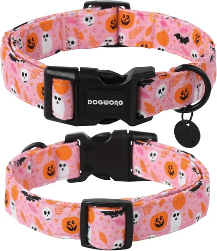 Vista 53 de DOGWONG Collar para perro de San Valentín, collar ajustable de algodón con corazón de caramelo azul, perfecto para perros pequeños a medianos