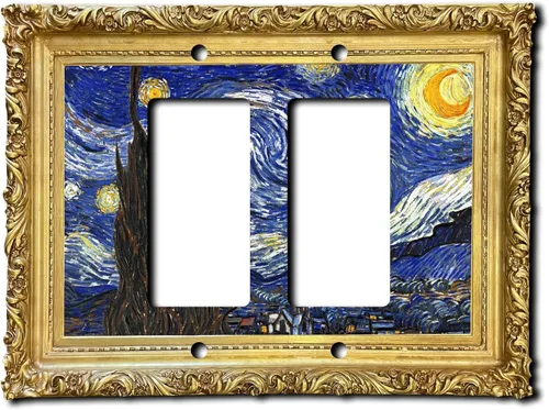Vista 11 de Cubierta eléctrica acrílica decorativa de pintura de noche estrellada - Doble salida