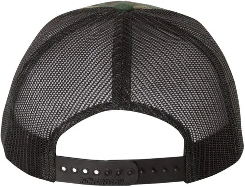 Vista 3 de Richardson Gorra de camionero con estampado Snapback ajustable, camuflaje militarnegro