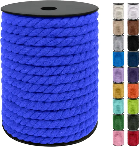 Vista 43 de JeogYong Cordón de algodón de 10mm, 22.86 metros de cuerda natural para macramé, hilo de 3 hebras torcido, cuerda para macramé para manualidades