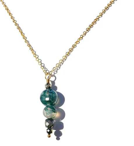 Vista 16 de I AM SERIES - Collar de piedras preciosas genuinas y metal semiprecioso