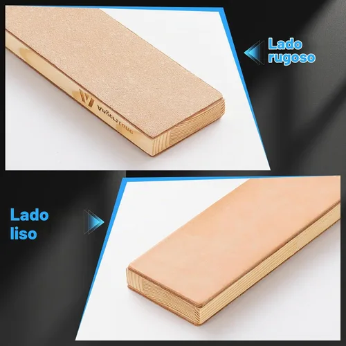 Vista 3 de Angerstone Kit de cuero de doble cara de gran tamaño (3 pulgadas para cortar el cuero) con mango ergonómico, cuchillo para afilar cuchillos
