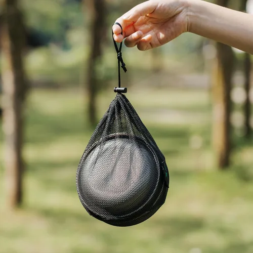 Vista 12 de iBasingo Juego de 3 piezas de ollas de titanio para acampar con mango plegable, juegos de ollas de cocina para campamento al aire libre
