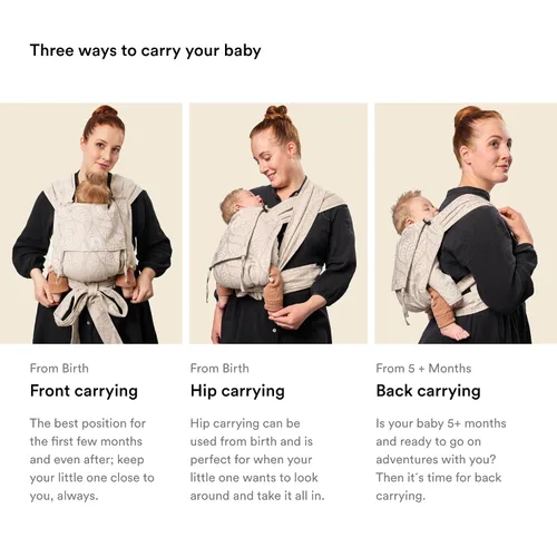 Vista 3 de Stokke Limas Carrier, negro (OCS) - Portabebés recién nacido con media hebilla - Tres opciones de transporte - Seguro desde el nacimiento y hasta 33