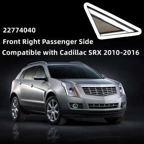 Vista 2 de Cubierta de bandera para espejo delantero derecho para puerta lateral del pasajero 22774040 compatible con Cadillac SRX 2010-2016 Panel de ajuste