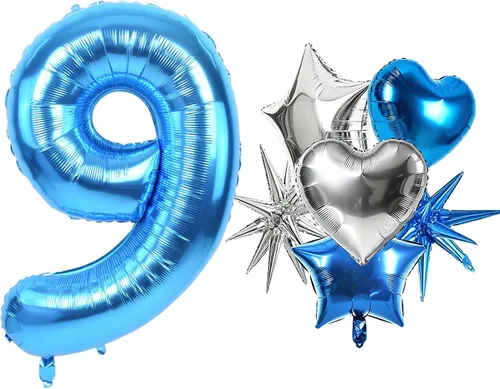 Vista 173 de Toniful - Globos de helio grandes de números del 0 al 9 de 40 pulgadas, color negro, globos digitales de número 0, globos de papel de aluminio
