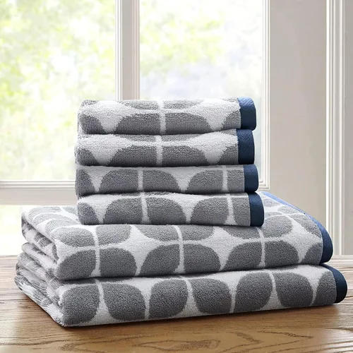 Vista 9 de Intelligent Design Lita - Juego de toallas de baño de algodón, jacquard altamente absorbentes, 6 piezas incluyen 2 toallas de baño y 4 toallas