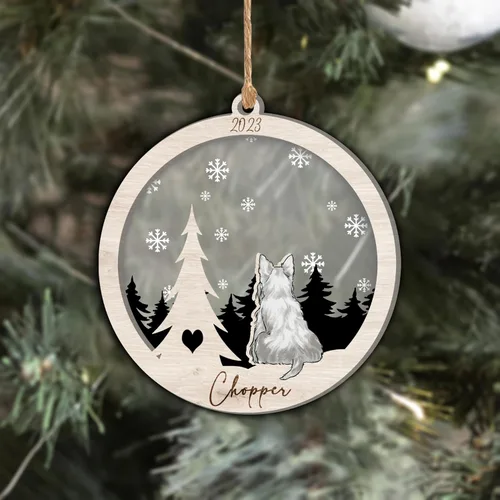 Vista 209 de Nazenti Adorno de Navidad conmemorativo personalizado, regalo personalizado de recuerdo de perro, condolencias por pérdida de mascotas, sabueso