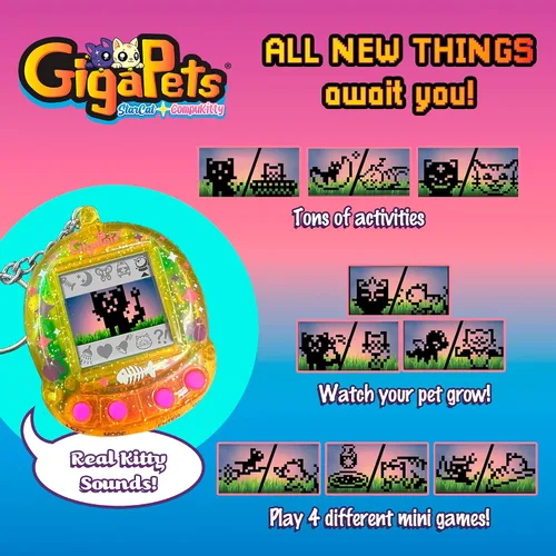 Vista 4 de Giga Pet - Mascota virtual para niños de 5 años en adelante, edición de coleccionista mejorada de los años 90, cuidado de animales para niños