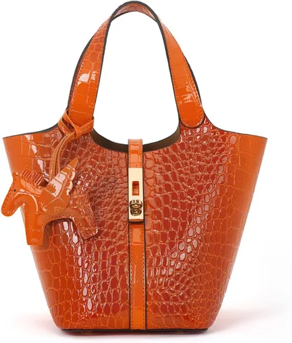Vista 17 de Bolso de mano para mujer, de piel vegana, bolso de mano con asa superior, bolso de hombro con bolso pequeño desmontable