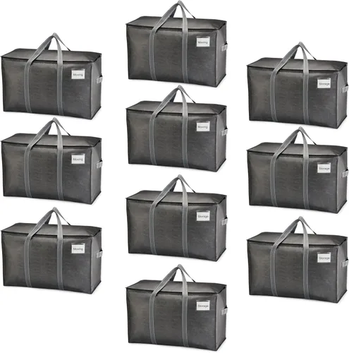 Vista 15 de VENO - Paquete de mudanzas, cajas de almacenamiento para embalaje universitario con tapas alternativas, para dormitorio, extragrande, asas