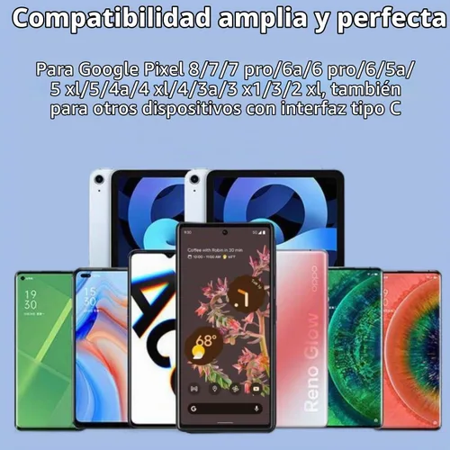 Vista 2 de [Paquete de 2] Cargador rápido Pixel 9 8 7 de 30 W para Google Pixel 9 9 Pro 8 8 Pro 7 7a 7 Pro 6 6a 6 Pro, 6.6 pies PD USB C carga rápida